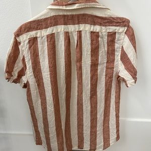Madewell Linen Short-Sleeve Perfect Shirt in Watkins Stripe